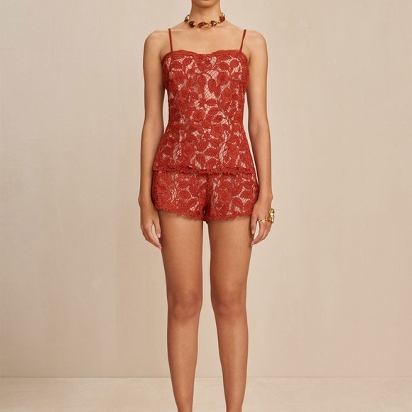 SET NEW Cult Gaia Lace Set TOP AND SHORTS - Picture 1 of 16
